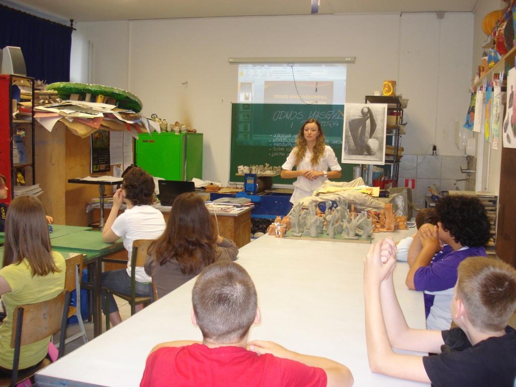 Studenti u poučavanju učenika iz likovne kulture